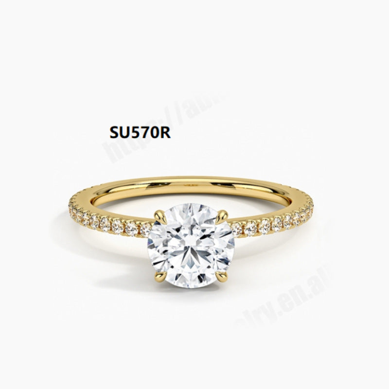 Advanced Sense ins Ring s925Sterling Silver Inlaid with Moissanite D Color1Carat Wedding Ring Light Luxury Ring