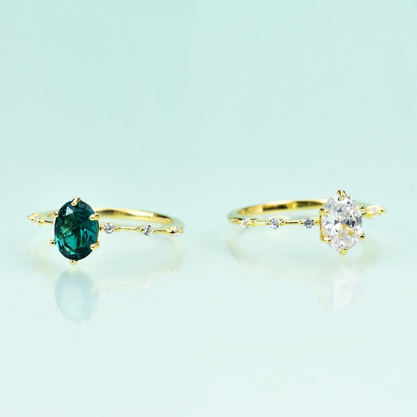 Affordable luxury fashion S925Sterling Silver Inlaid5A Zircon Ring Elegant and Simple Style Gemstone Plated14k Gold ring