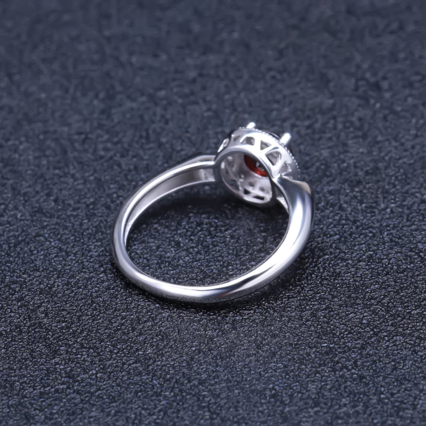 Natural Garnet Ring for Women In-stock Direct Supply Light Luxury Fashion s925Sterling Silver Inlaid Natural Gemstone Ring