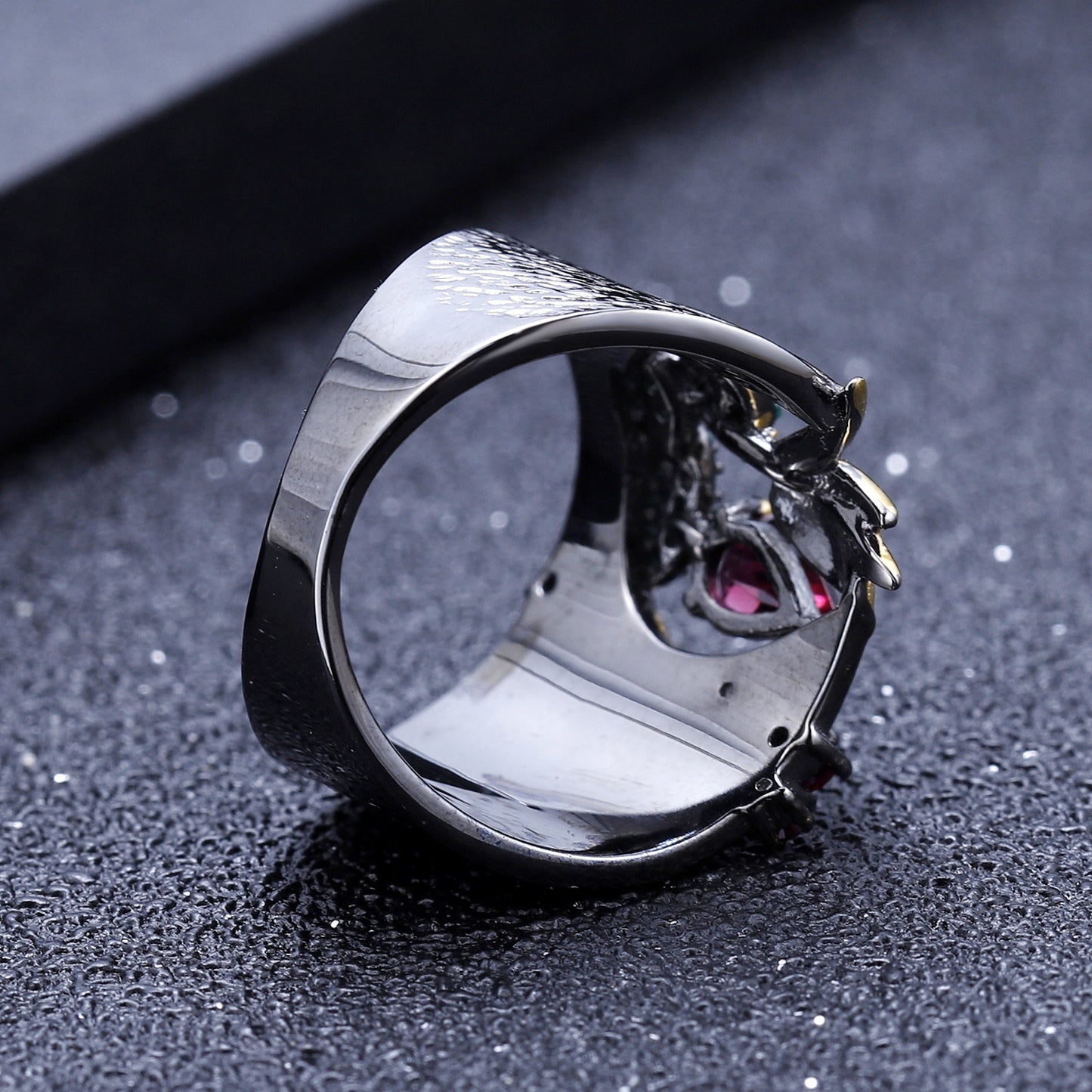 Secret Garden Series Designer Ring Natural Style Chinese Style s925Sterling Silver Natural Rose Garnet Ring
