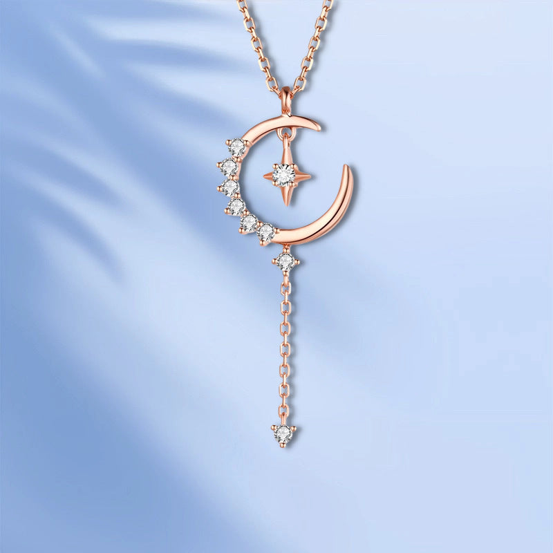 Lucky Series18k Gold Inlaid Cultivated Diamond Necklace Fairy's Magic Wand Gold Necklace Gift for Girls