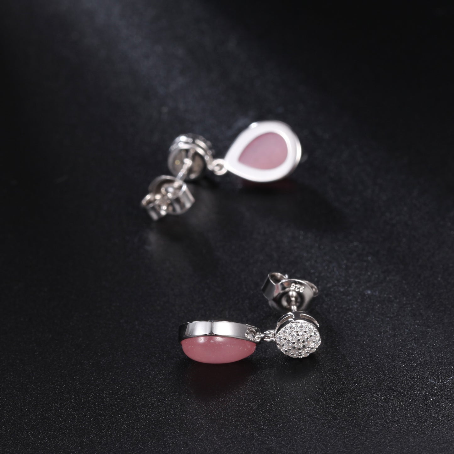 New Luxury Jewelry Accessories Pink Crystal Gem Earrings French Romance s925Silver Inlaid Natural Gemstone Earrings