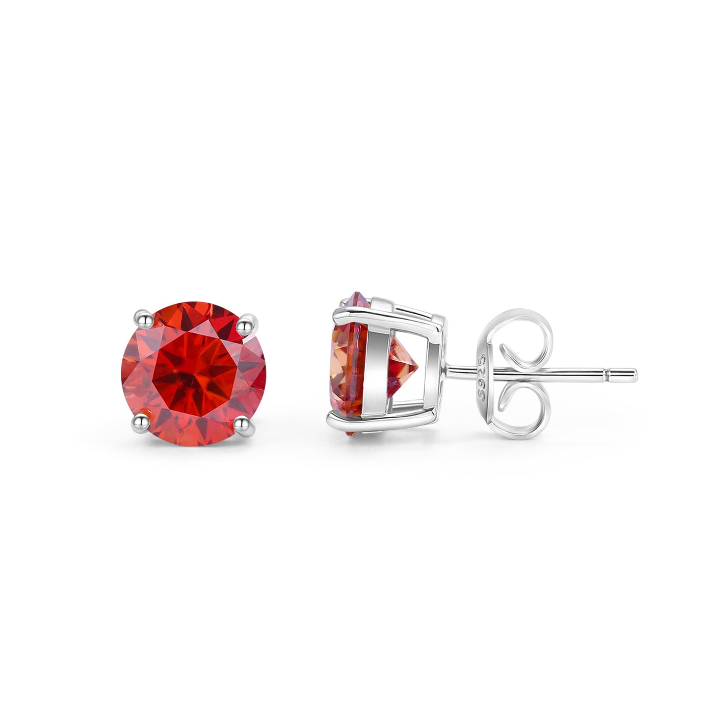 Colorful2Carat Moissanite Earrings Small and Exquisite S925Sterling Silver Colorful Moissanite Stud Earrings
