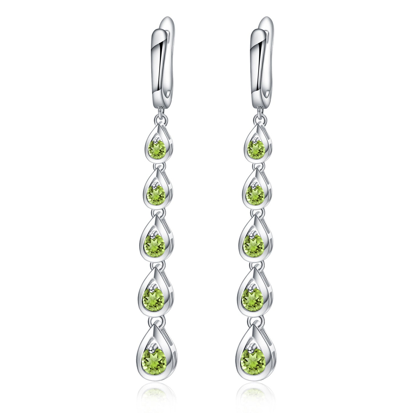 925Silver Sapphire Crystal Topaz Earrings Elegant Exaggerated High-end Sense Tassel Water Drop Long Earrings