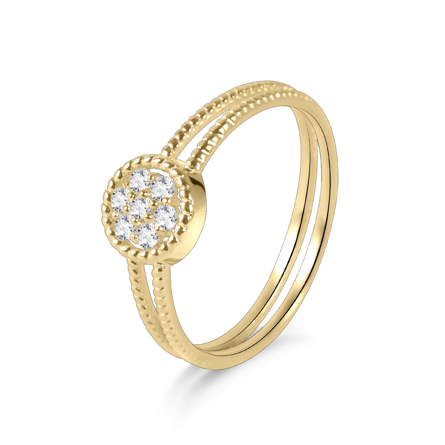 Double Ring Niche Unique Ring Golden Dawn Series s925Sterling Silver Moissanite Ring Knot Bracelet New Style
