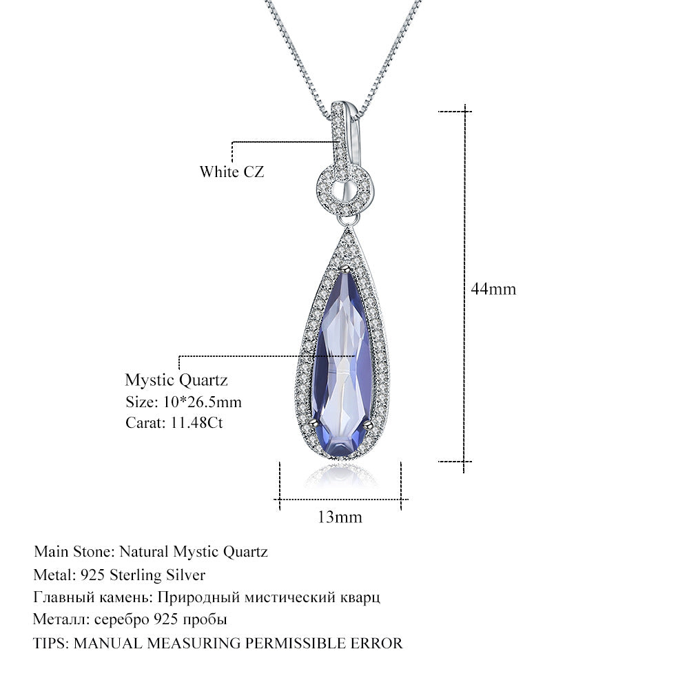 Luxury Jewelry Accessories Gemstone Sterling Silver Pendant Retro Temperament s925Silver Inlaid Crystal Necklace Pendant