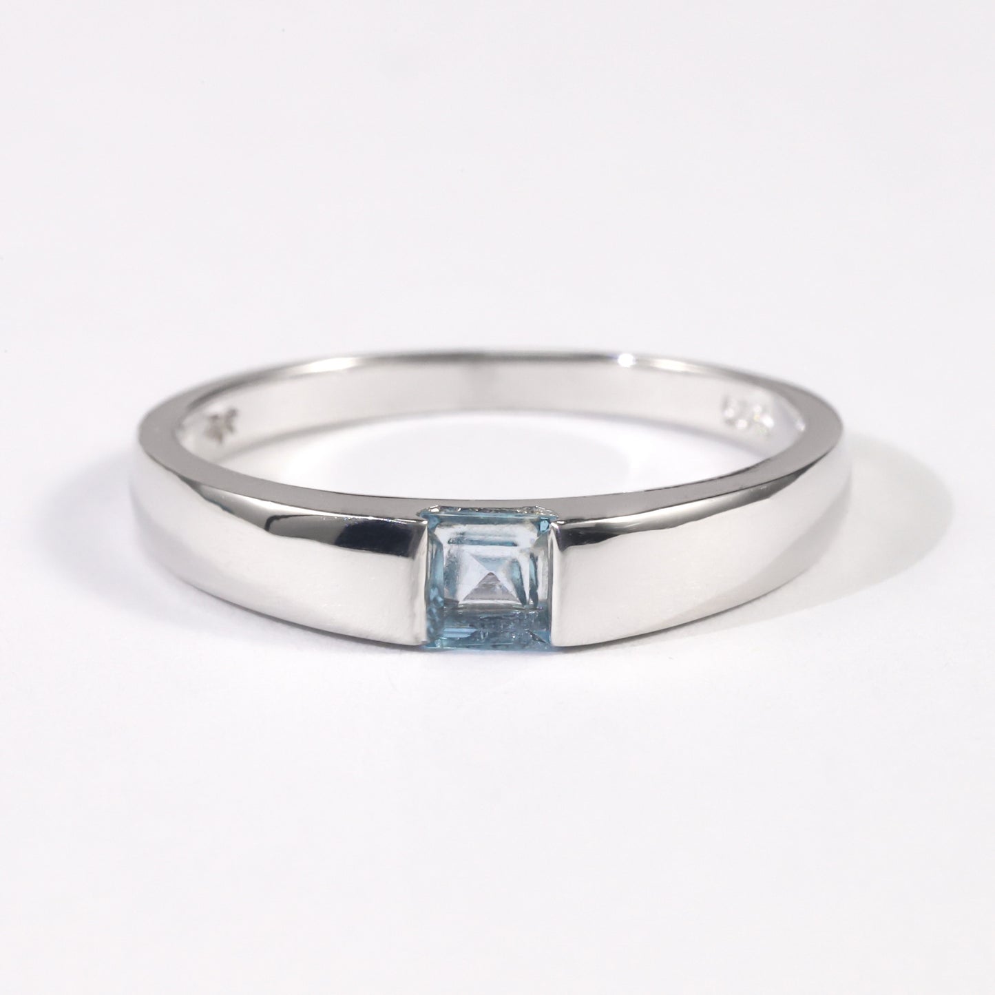 Commuting Simple Style Unisex Rings925Wholesale Pure Silver Natural Topaz Black Spinel Gemstone Ring