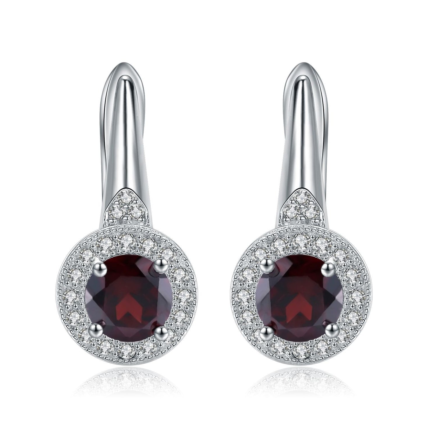 Jewelry Natural Stone Earrings Studs Drop Earrings Vintage Inlaid Garnet s925Silver Crystal Earrings Jewelry