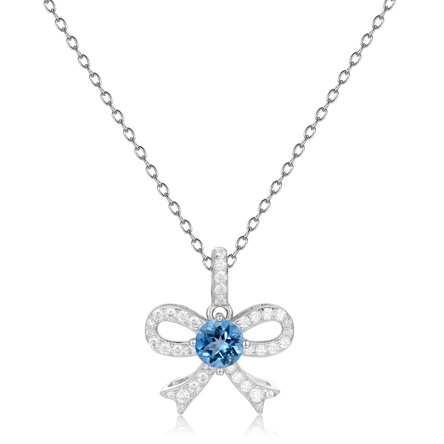 Design Light Luxury Jewelry Topaz Gemstone Pendant French Romance925Silver Inlaid Natural Gemstone Necklace Pendant