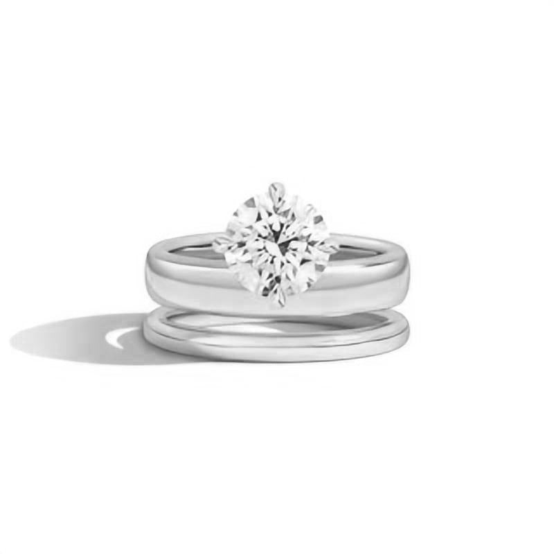 Bright2Carat Moissanite Ring Luxury Gift s925Sterling Silver Layered Ring Set