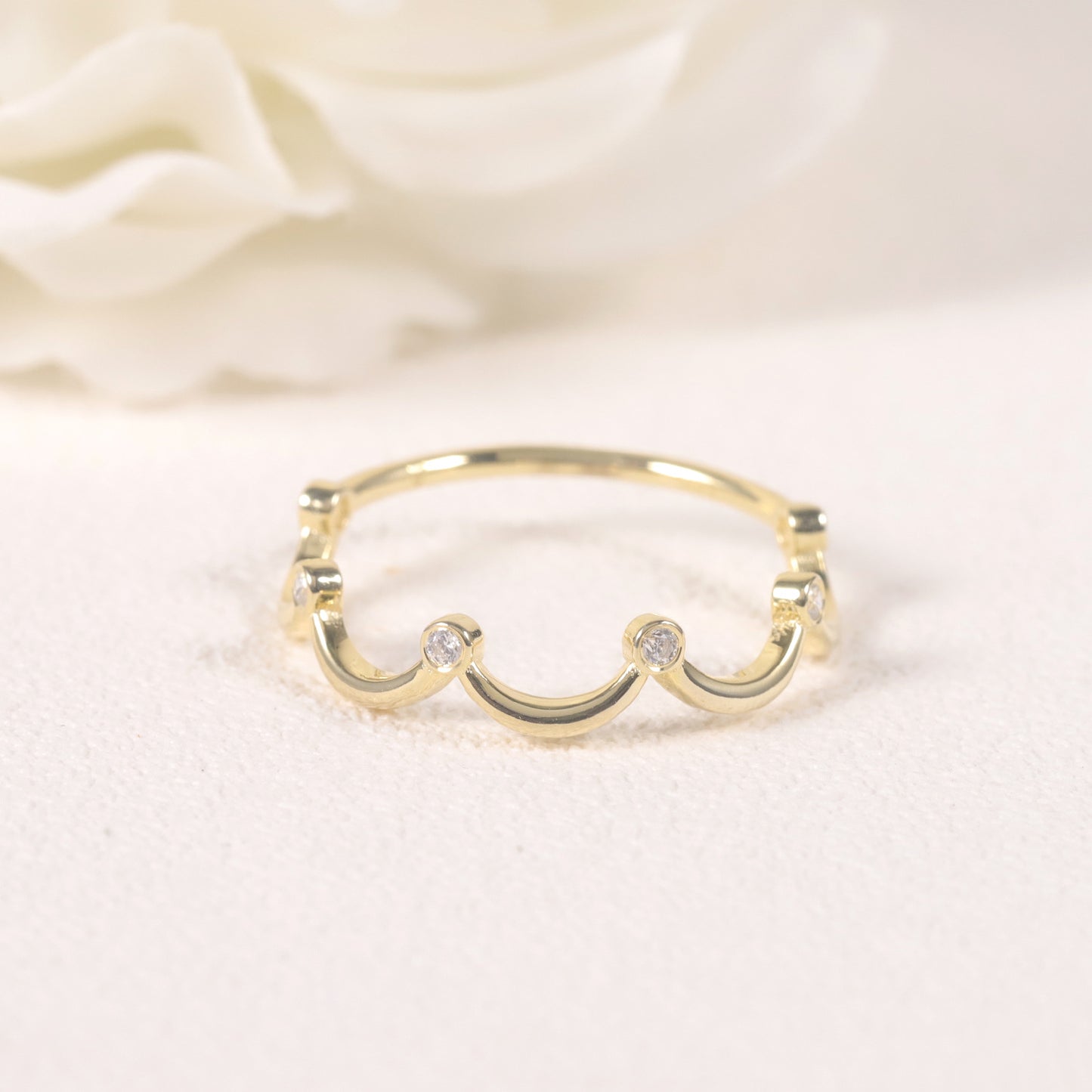 Lace Golden Dawn Series Ring Ornament s925Sterling Silver Inlaid with Moissanite Ring Niche Design