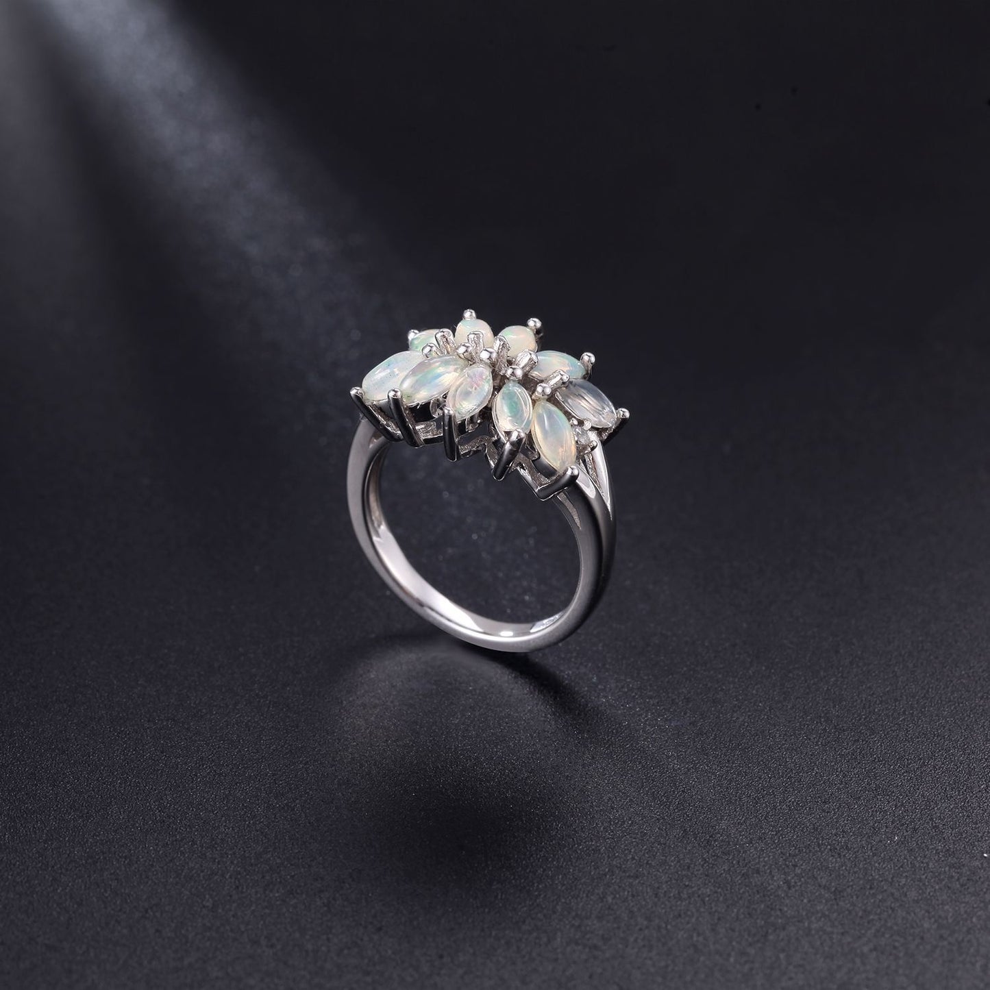 Unique Natural Topaz Ring s925Silver Tourmaline Garnet Peridot Gemstone Ring