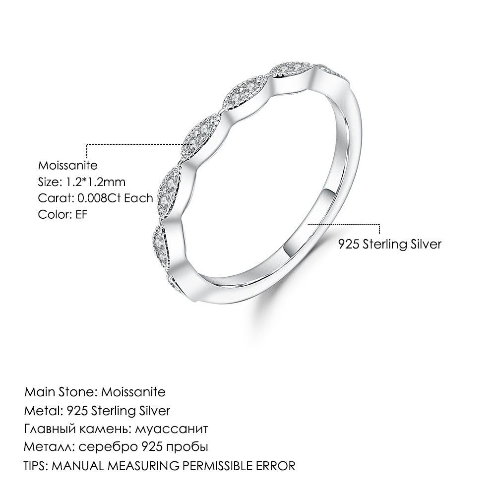 Rose Gold Yellow Gold Ring Moissanite Stone Fresh Simple Ring Full Body9/10/14/18k Platinum Couple Rings
