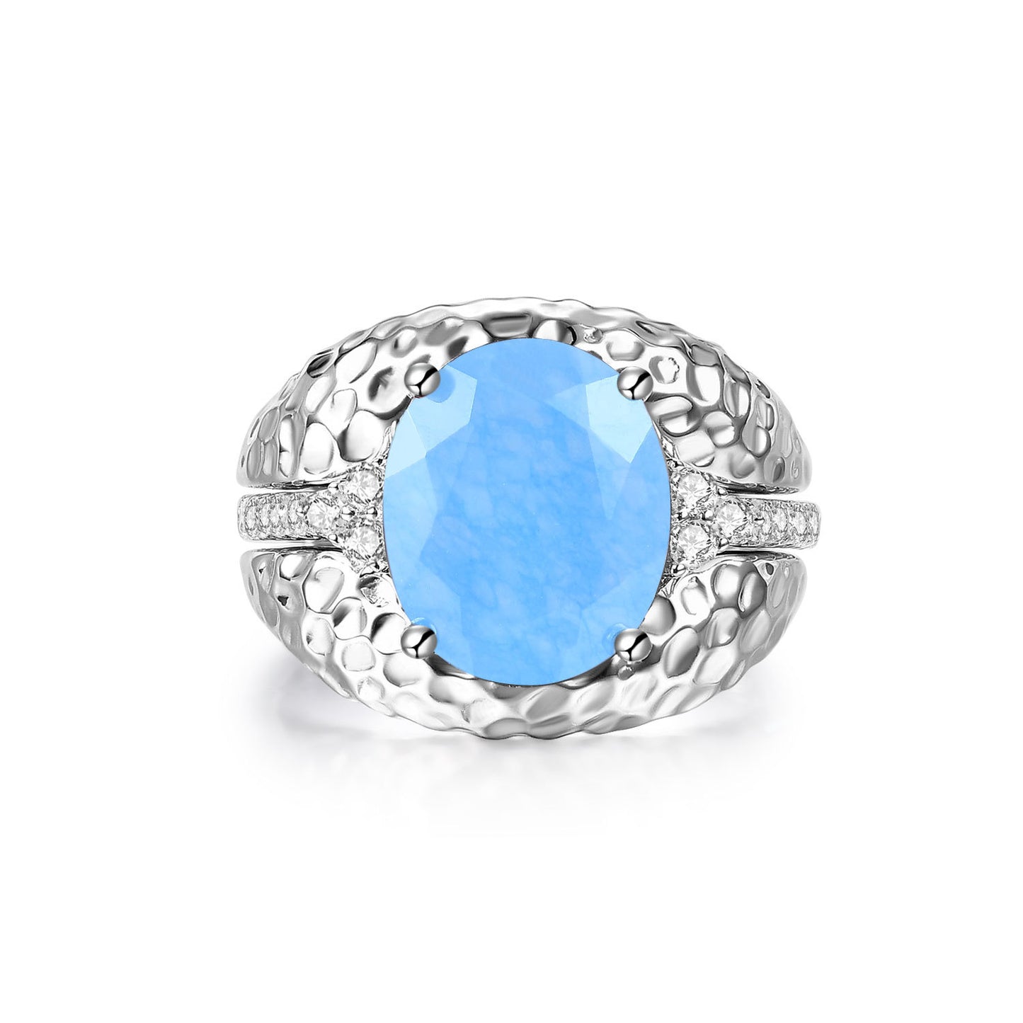 New Vintage Style High-End Ring Set for Layering s925Sterling Silver Inlaid Colorful Gemstone Ring Russia