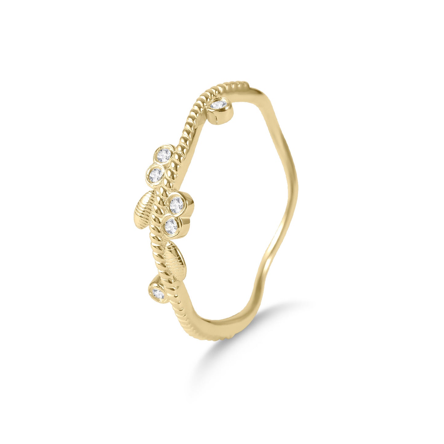 Advanced Sense s925Sterling Silver Inlaid Moissanite Ring Golden Dawn Series Small Ring Design Bracelet
