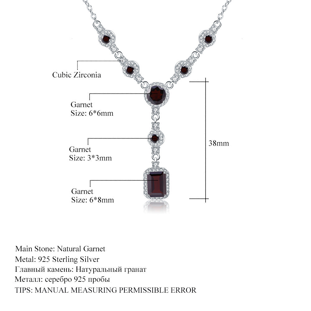 Luxurious High-End Jewelry Natural Gemstone Necklace s925Silver Inlaid Natural Topaz Pendant Necklace