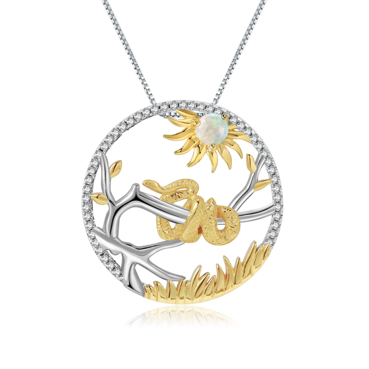 Designer Chinese Style Element Pendant Zodiac Series Snake 925Silver Natural Gemstone Necklace Pendant