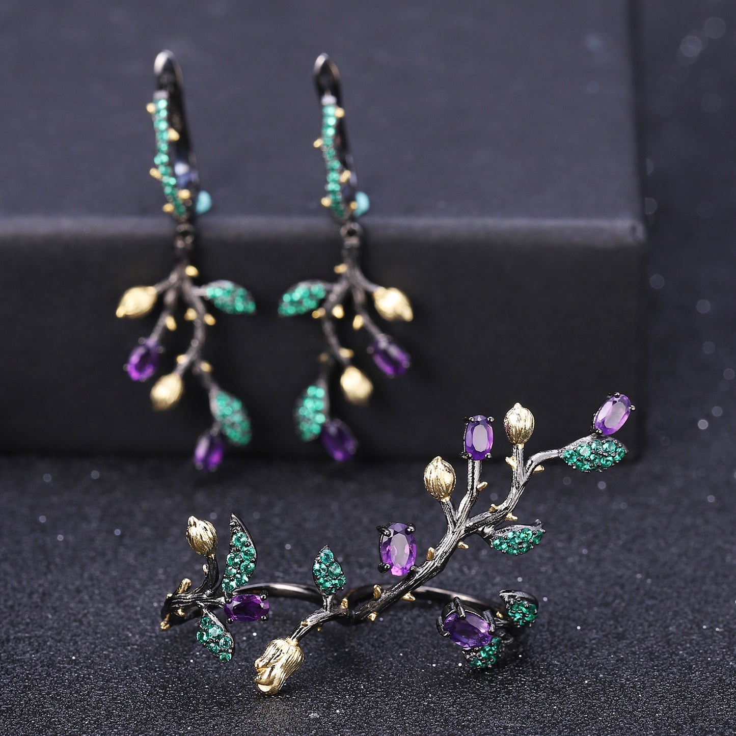 Vintage Natural Style Designer Jewelry Earrings Supply s925Silver Natural Gemstone Earrings