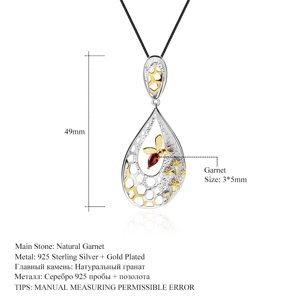 Designer Style Personality Pendant Natural Style Design s925Silver Natural Gemstone Necklace Pendant