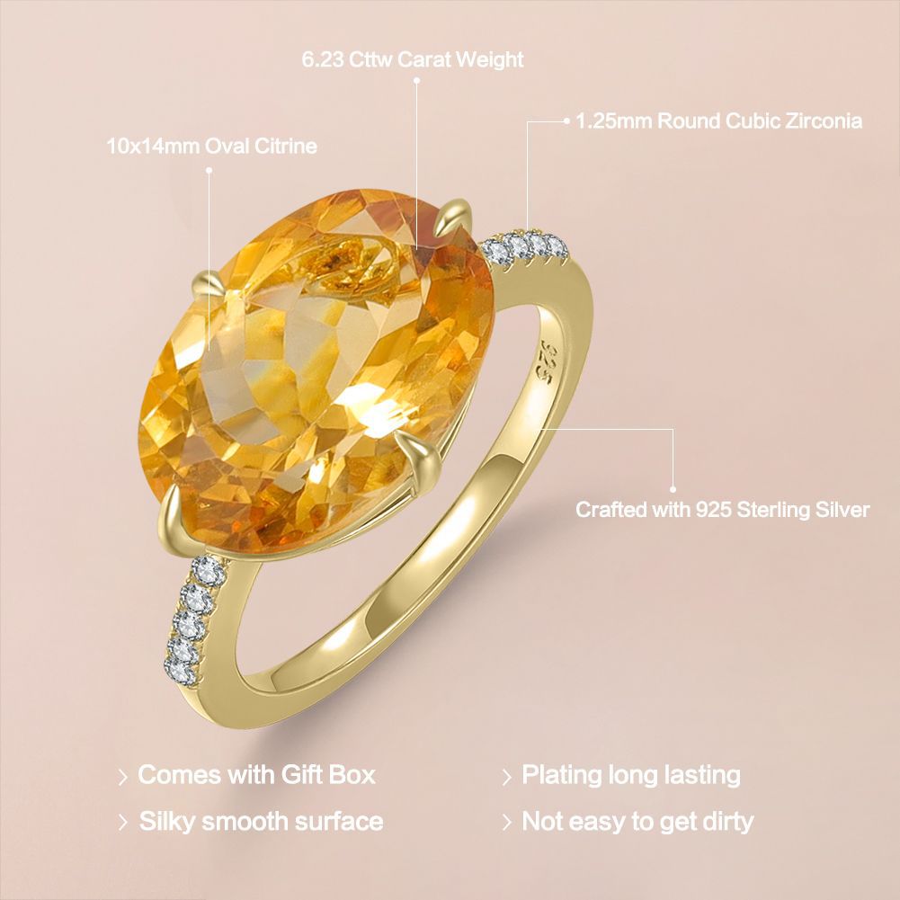 ins Rainbow Color Ring with Large Colorful Gemstones s925Sterling Silver Natural Topaz Crystal Ring