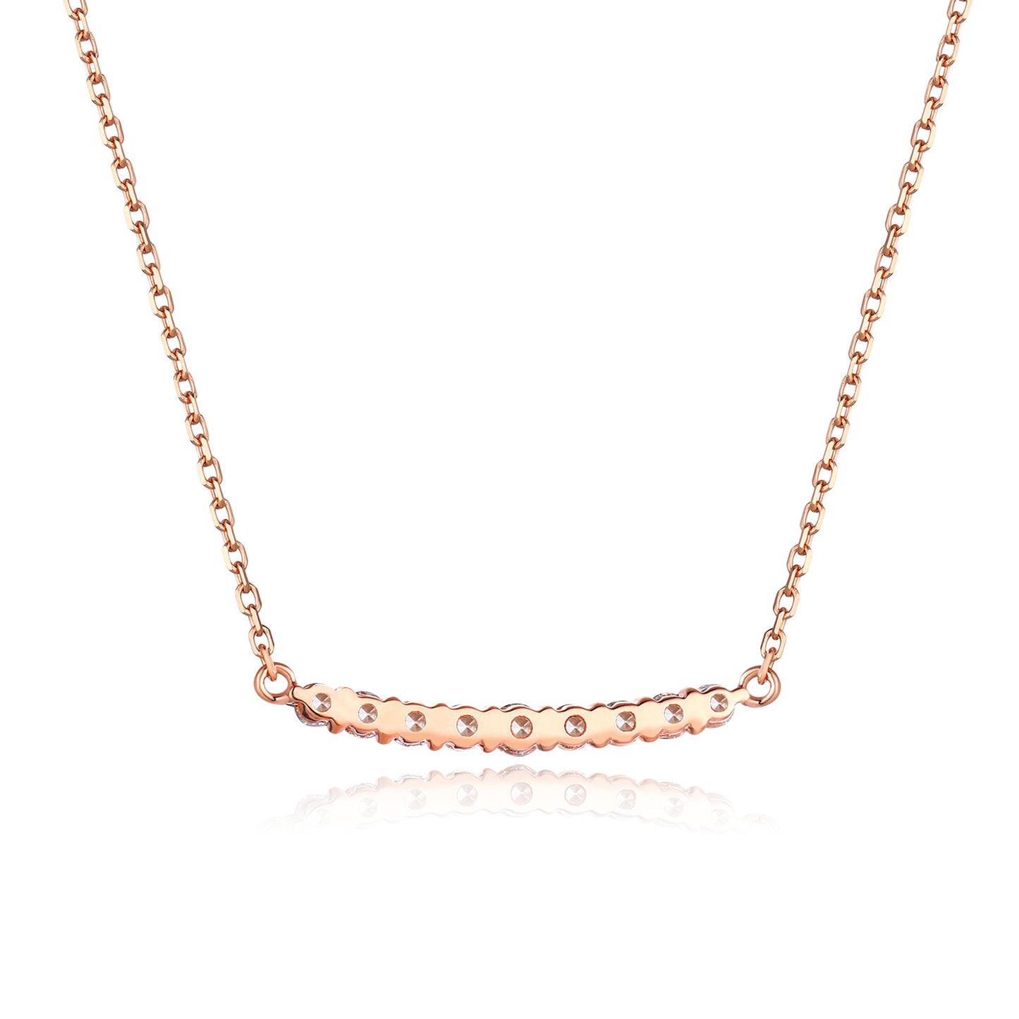 A sense of sophistication18k Gold Inlaid Cultivated Diamond Necklace Real Diamond Lucky Series Rose Gold k Genuine Gold Necklace