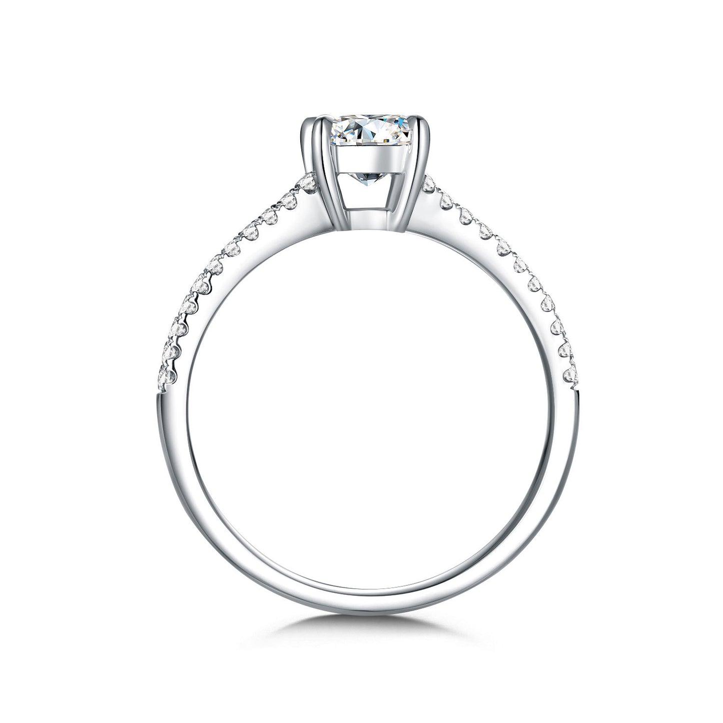 Fashion High Version18k Gold Inlaid Cultivated Diamond Engagement Ring1Carat Genuine Diamond White Gold Ring k Gold Ring Foreign Trade