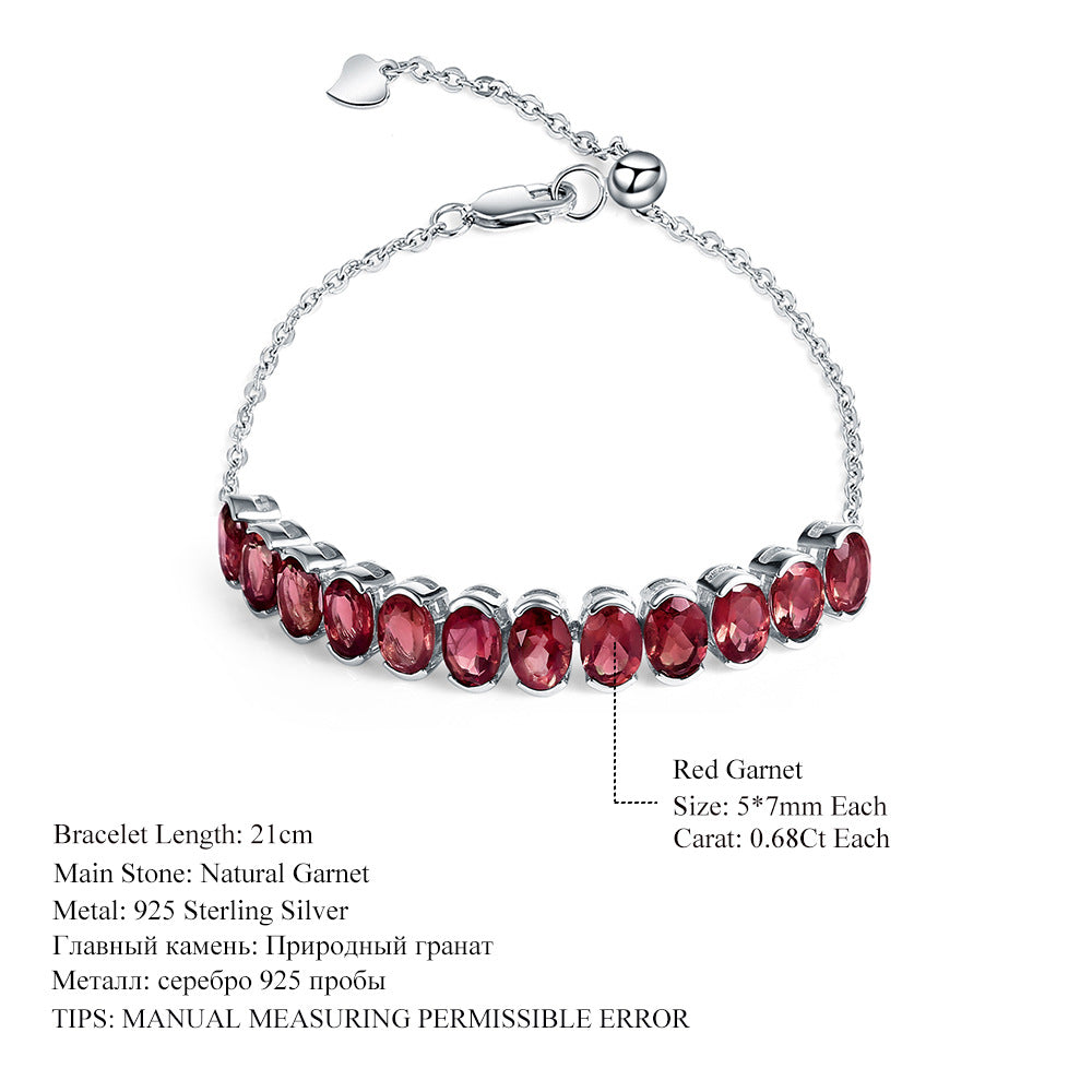 Fashion Luxurious Natural Gemstone Bracelet for Women Unique and Elegant s925Sterling Silver Inlaid Colorful Gemstone Bracelet