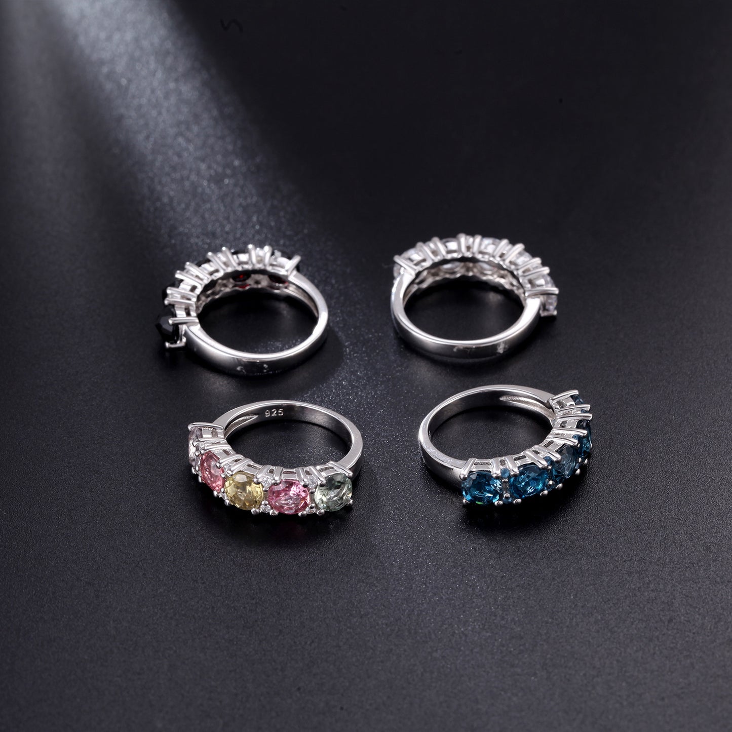 Fashion Natural Topaz Ring s925Sterling Silver Plated18k Gold Tourmaline Ring Jewelry for Women