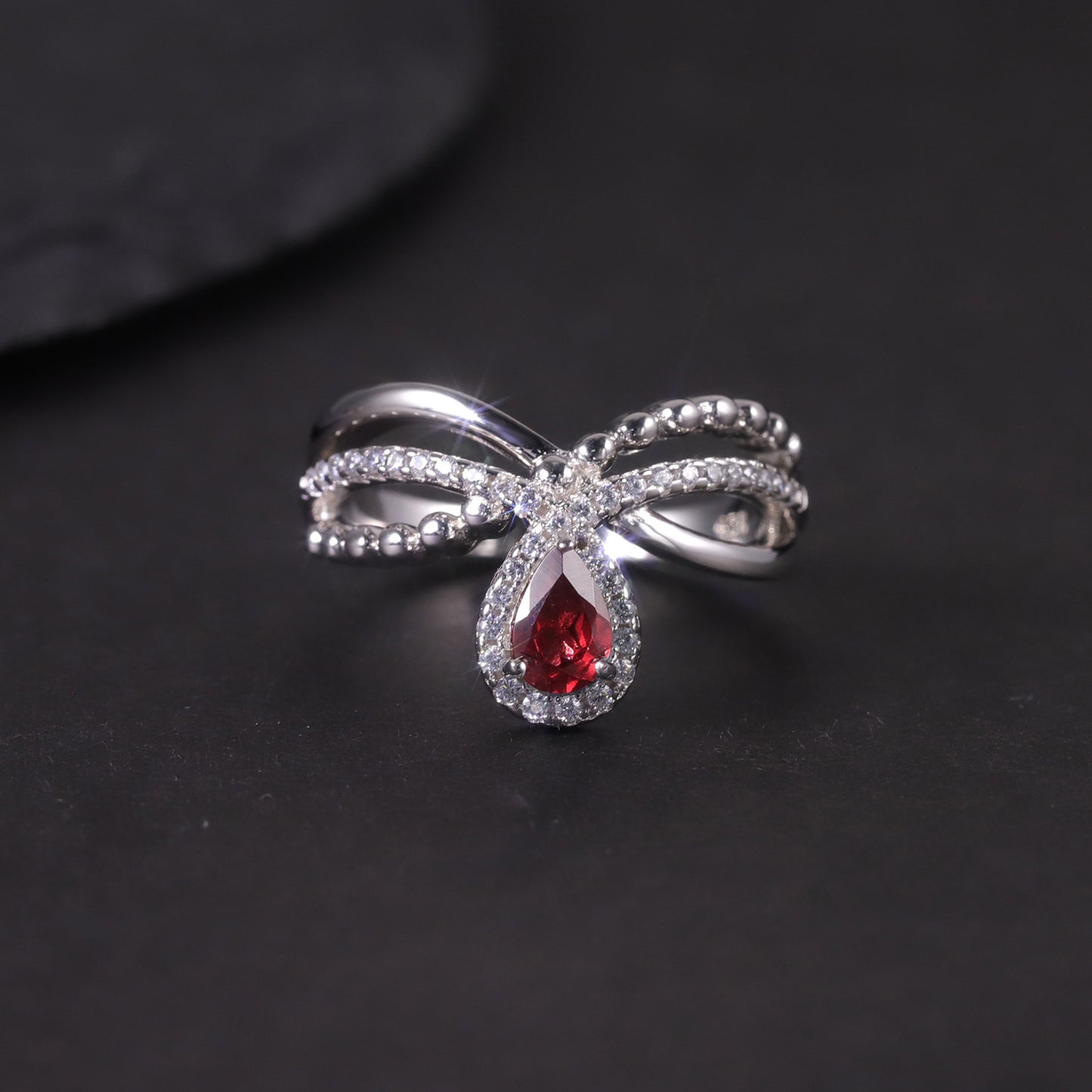 Foreign Trade Crown Natural Topaz Ring s925Sterling Silver Inlaid Garnet Diopside Ring New Style