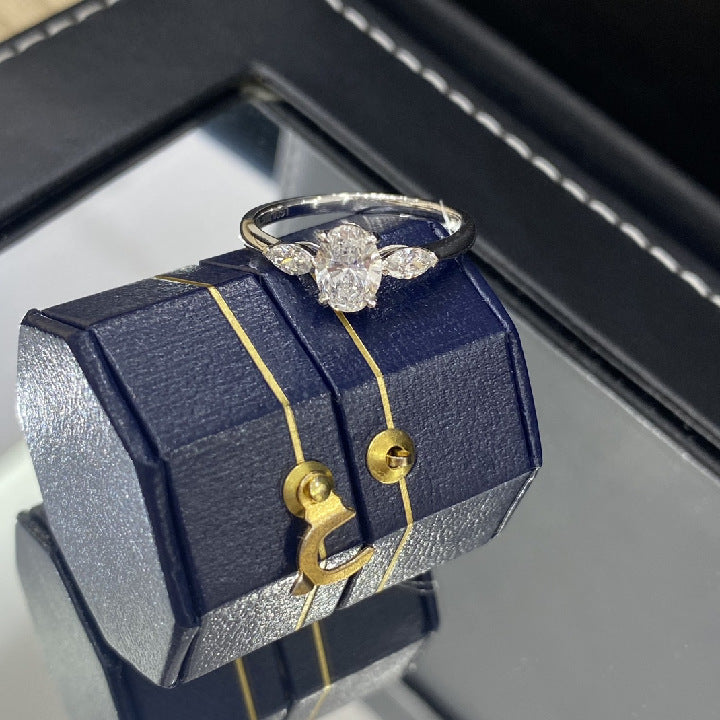 Niche design18k Golden Wedding Ring0.67Lab Grown Diamond Au750Genuine Ring Setting k Gold ring