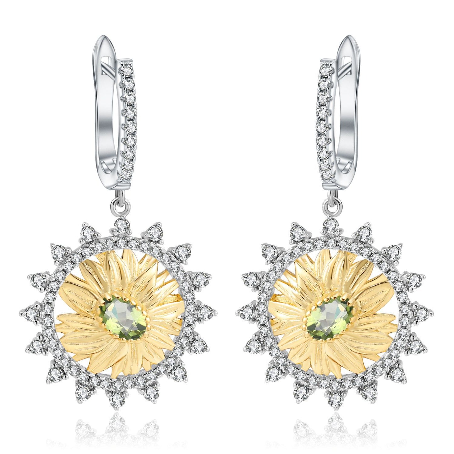 Italian Craft Designer Jewelry Earrings High-end Natural Style s925Sterling Silver Natural Topaz Earrings