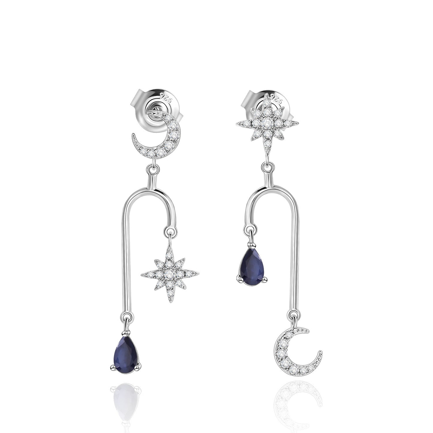 Unique Fashion Natural Gemstone Earrings Irregular Ear Jewelry S925Sterling Silver Plated18k Wholesale Gold Earrings