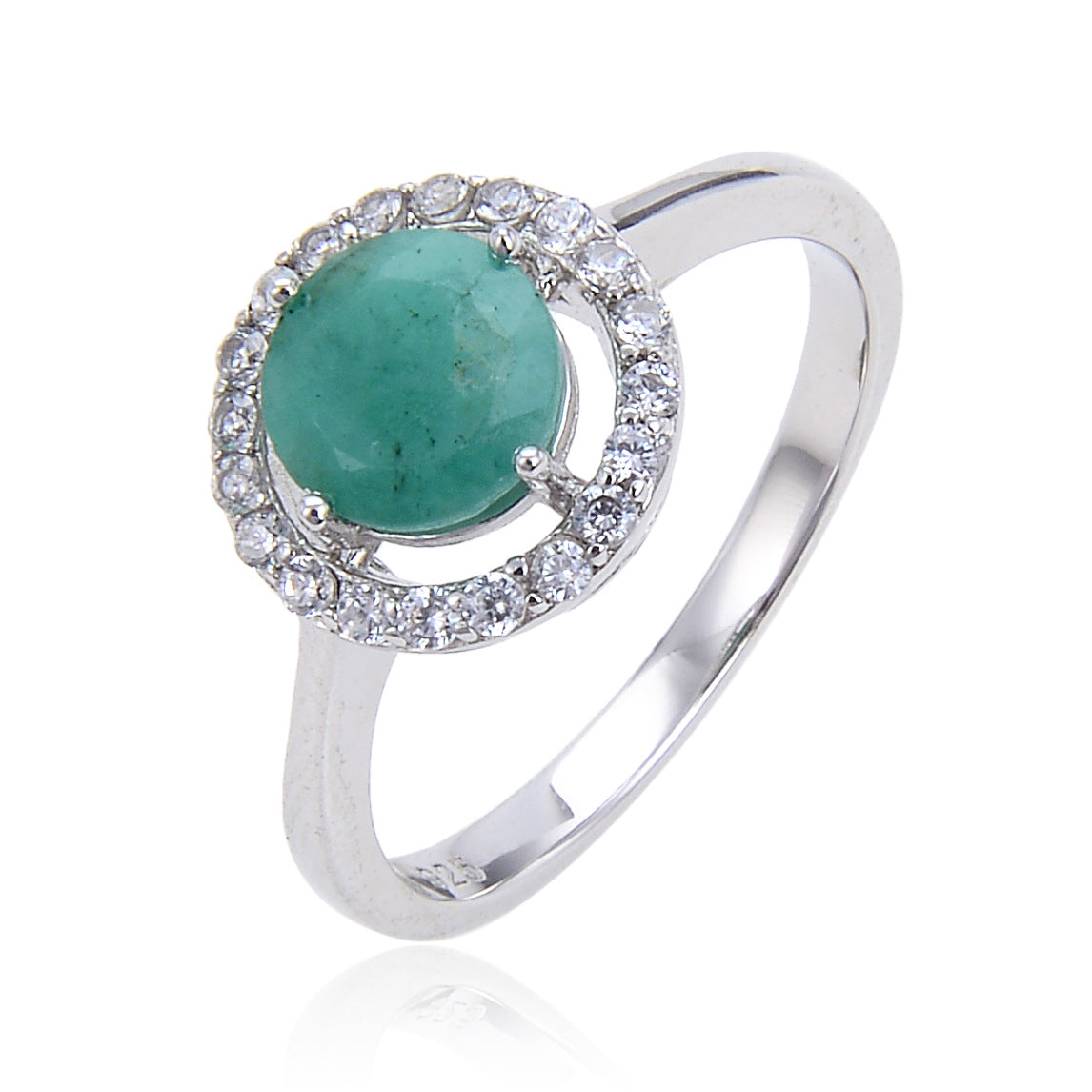 Classic Retro Natural Green Chalcedony Ring for Women Export s925Sterling Silver Inlaid Garnet Ring