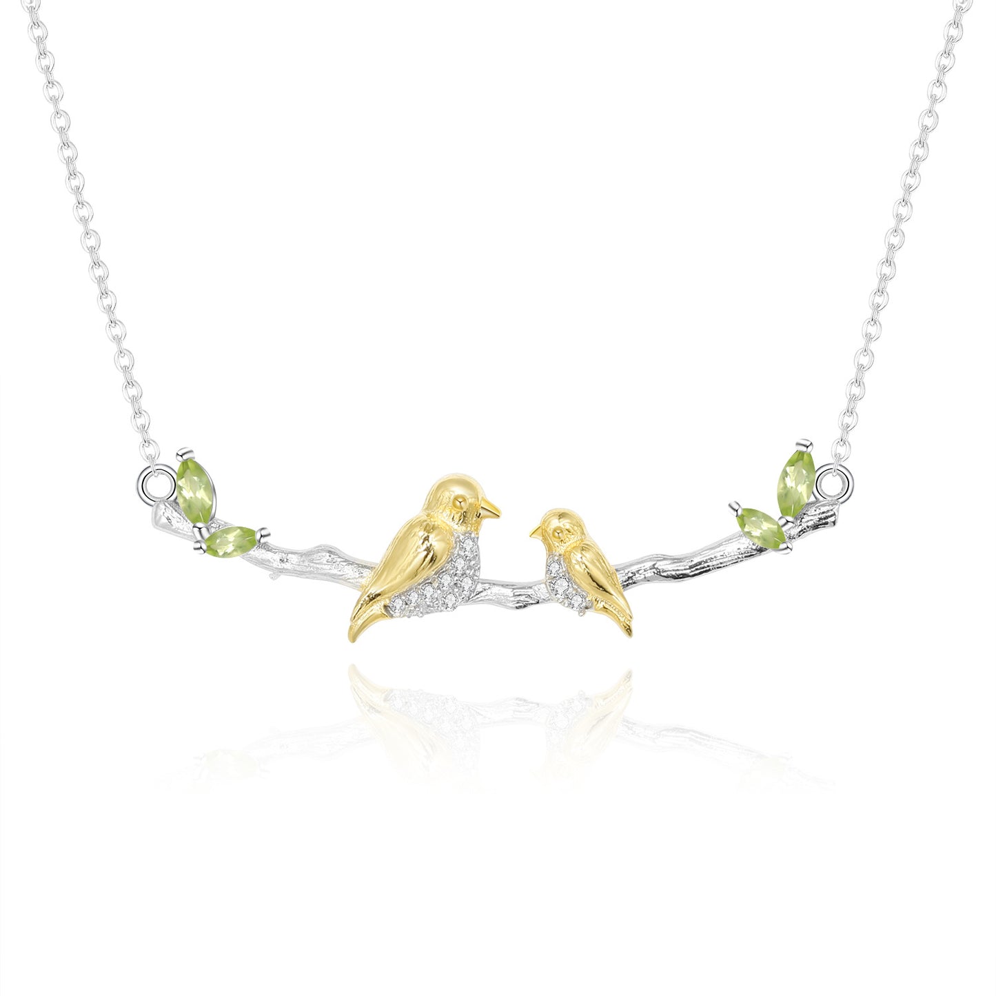 Designer High-End Pendant Bird Natural Style Design s925Silver Natural Gemstone Necklace Pendant