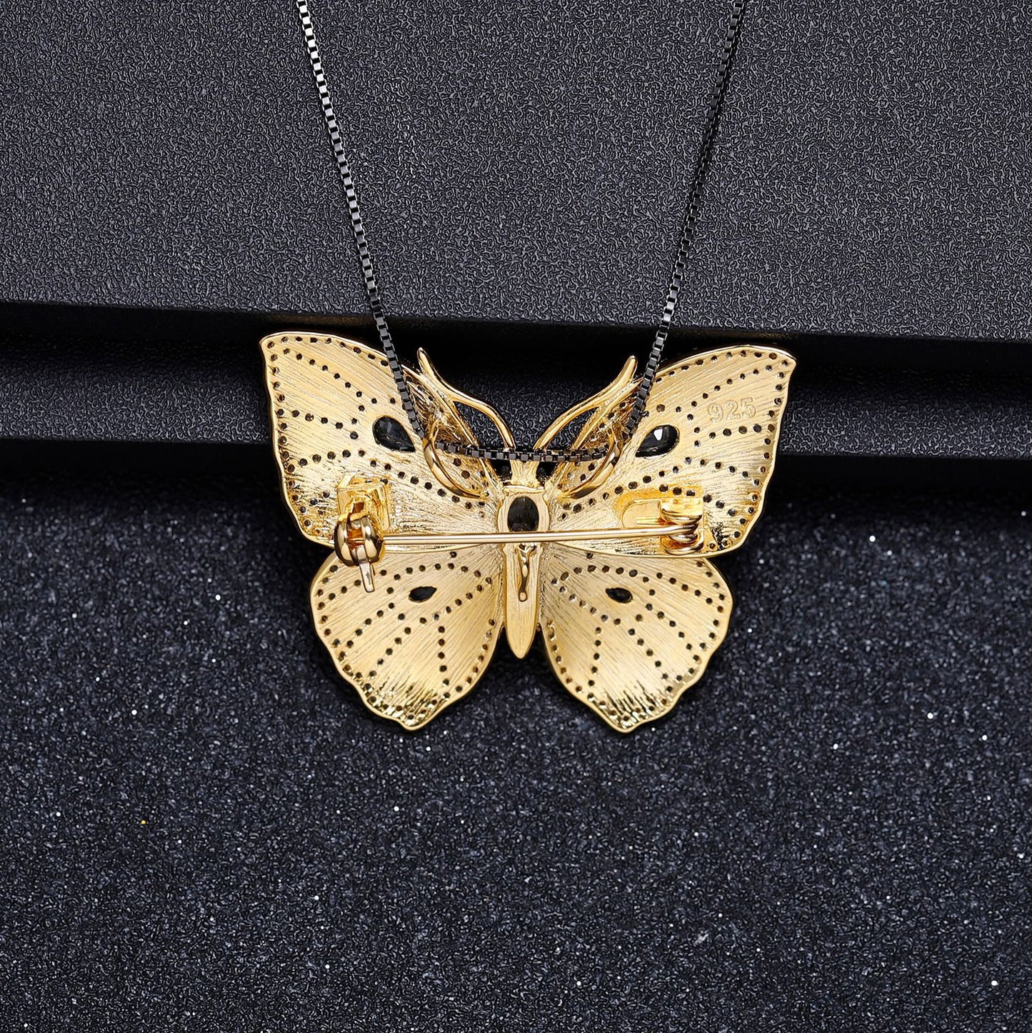 Russian Luxurious Brooch Pendant Dual-use Butterfly Series Design High-end Feel s925Silver Green Agate Necklace Pendant