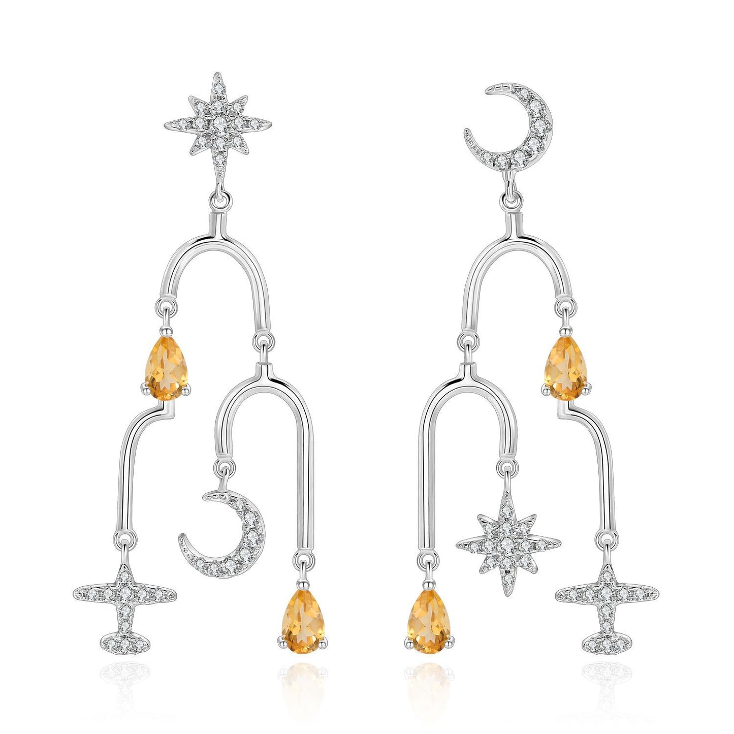2023Spring and Summer New European Style Palace Lantern Earrings S925Sterling Silver Natural Gemstone Earrings Elegant High-end Earrings