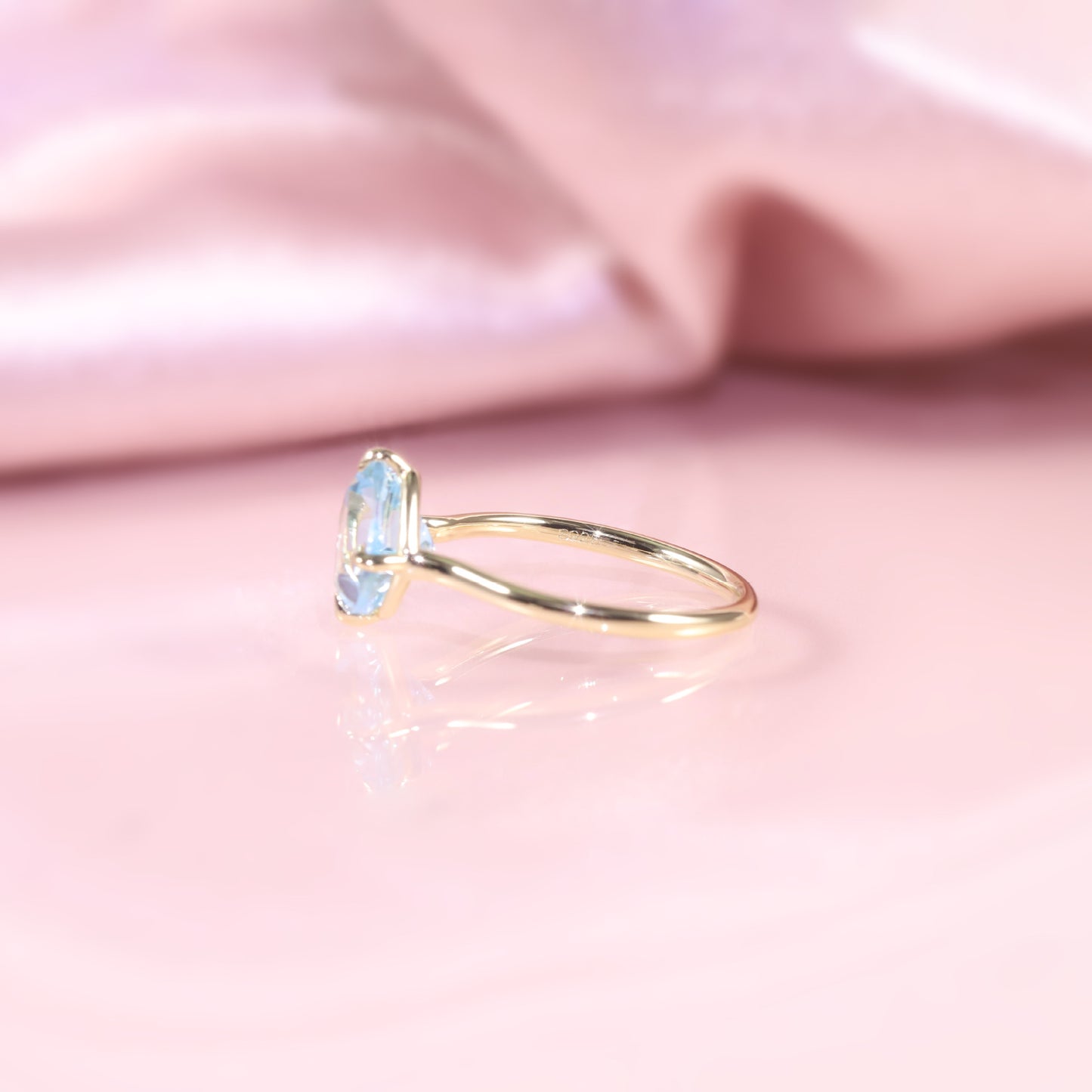 Simple2Carat Ring s925Sterling Silver Inlaid Natural Topaz Wedding Ring Pink Crystal Ring Hot Selling for Women
