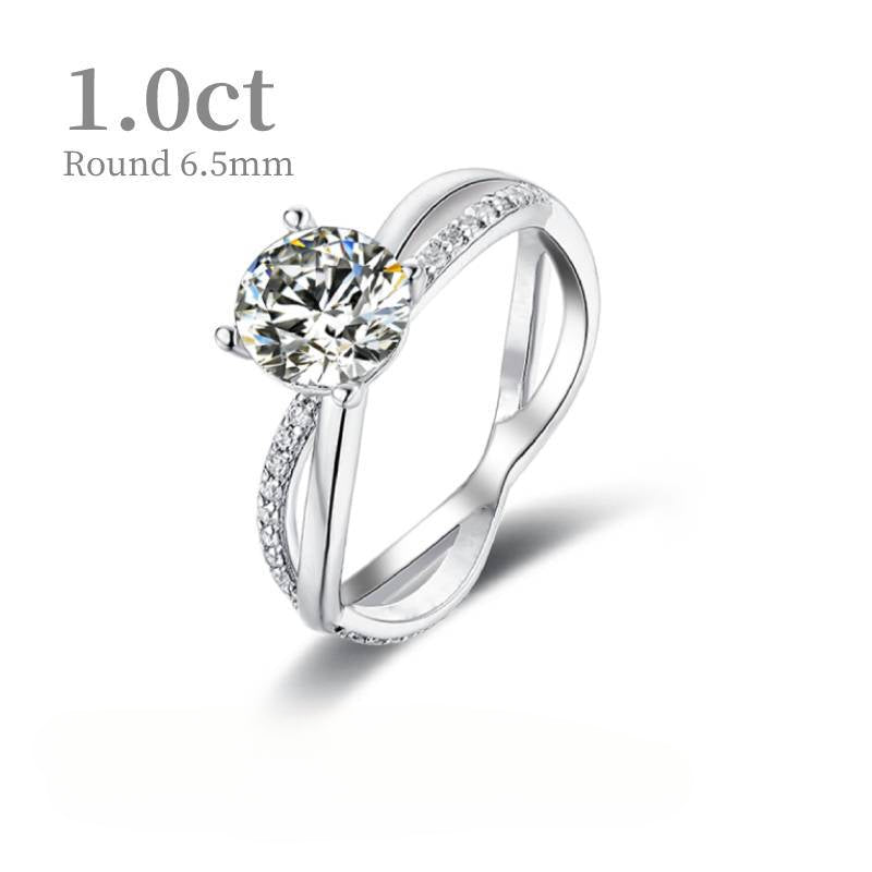 Unique Design of Double Arms1Carat Moissanite Ring9/10/14/18k Gold Rose Gold Yellow Gold Ring for Men and Women