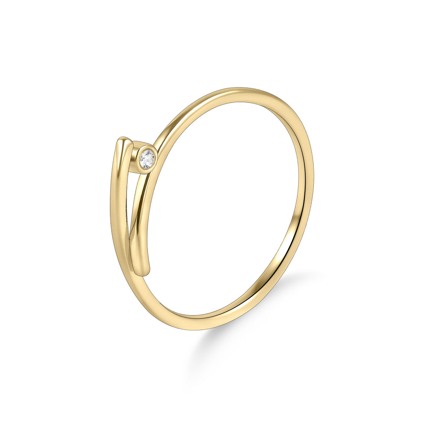 Korean and Japanese Style Fashion Gold-Plated Rings s925Sterling Silver Moissanite Gold Dawn Series Ring2024Popular
