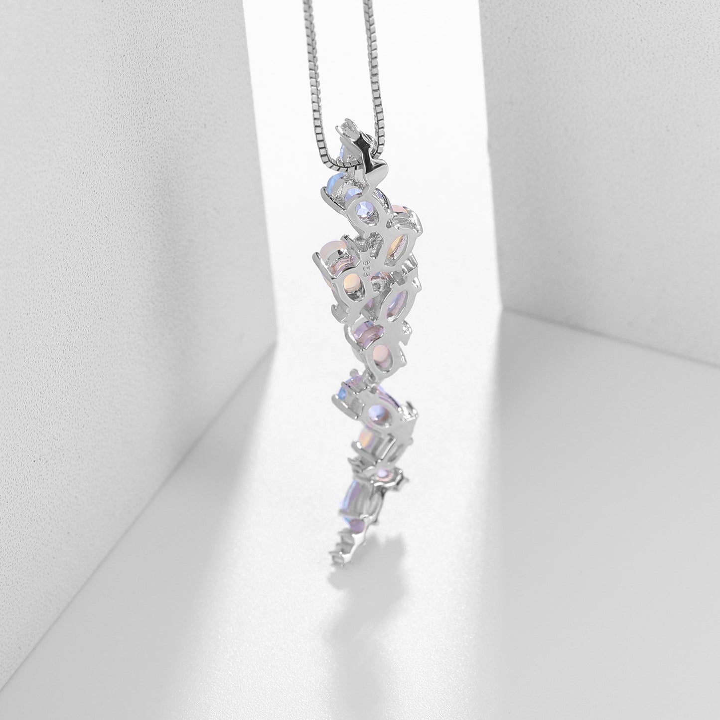 Designer High-End Long Gemstone Pendant Necklace French Romance s925Silver Natural Amethyst Necklace Pendant