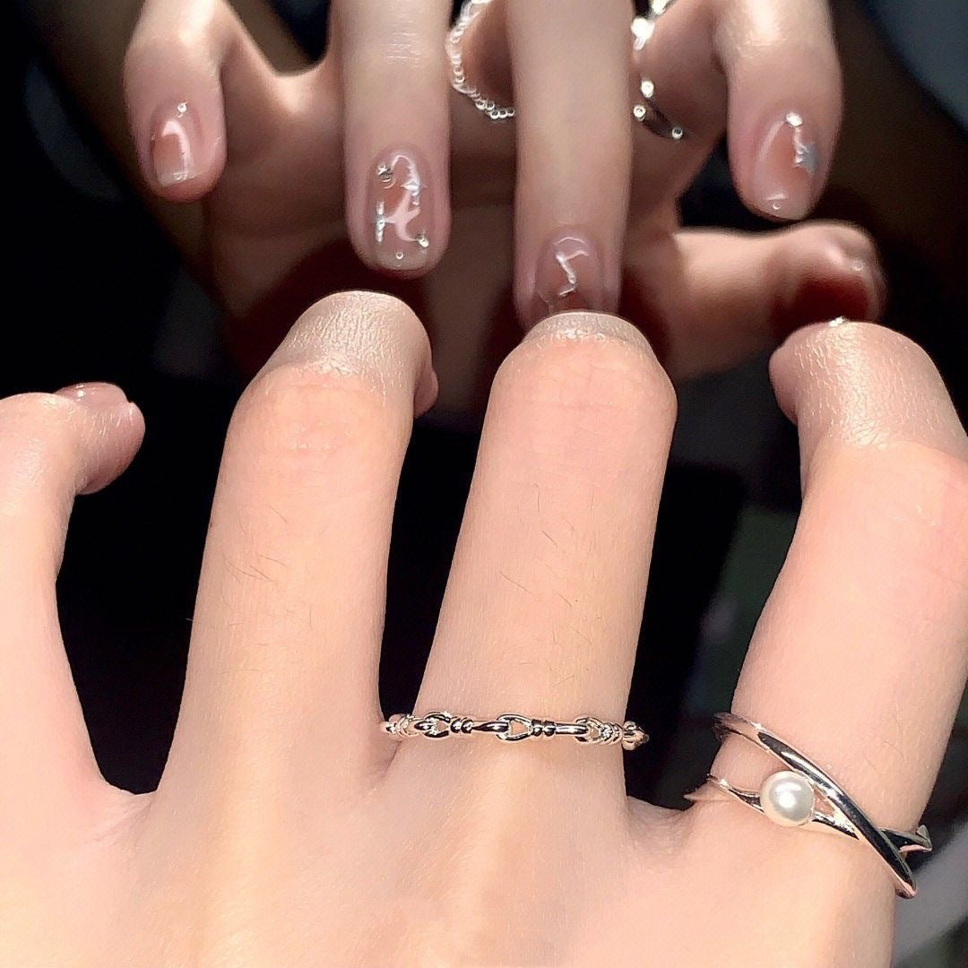 s925Silver Pearl Ring for Women, Niche Design, Simple Band Ring