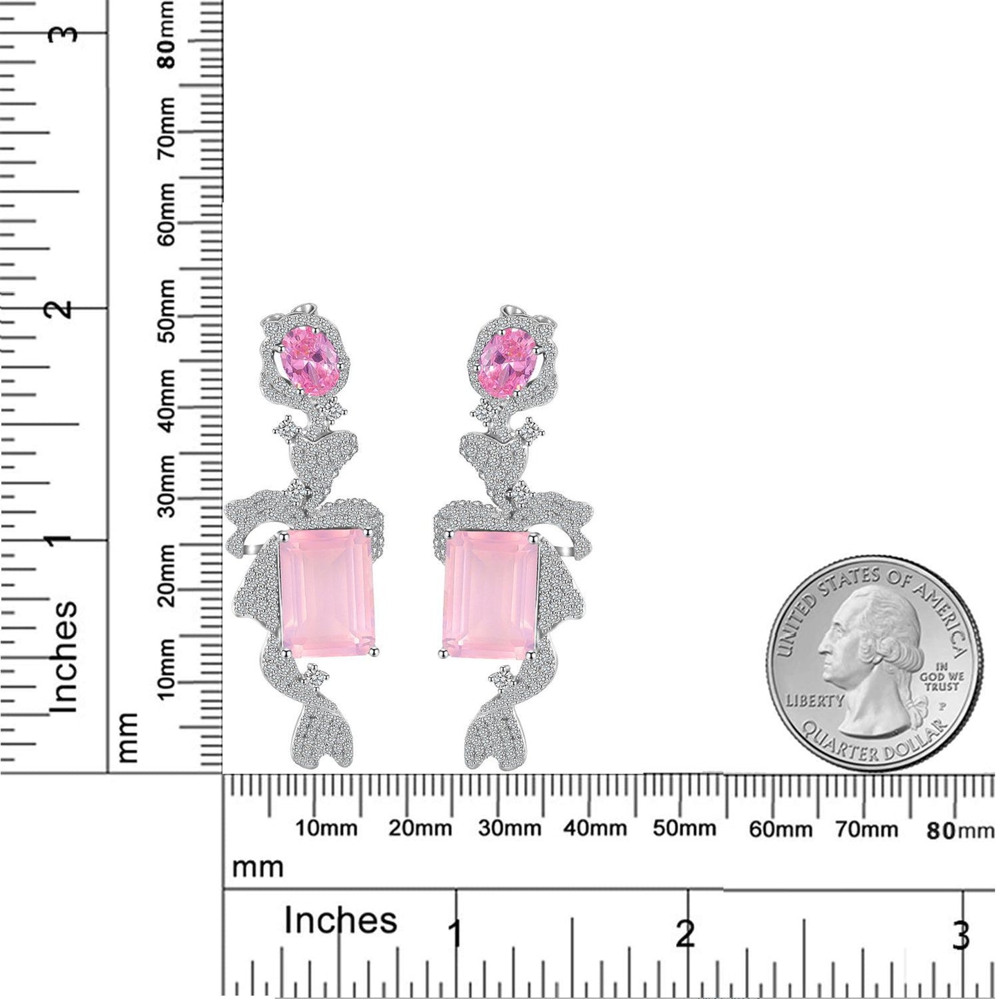 Unique Design Natural Topaz Earrings s925Sterling Silver Inlaid Purple Yellow Pink Crystal Large Carat Gemstone Earrings
