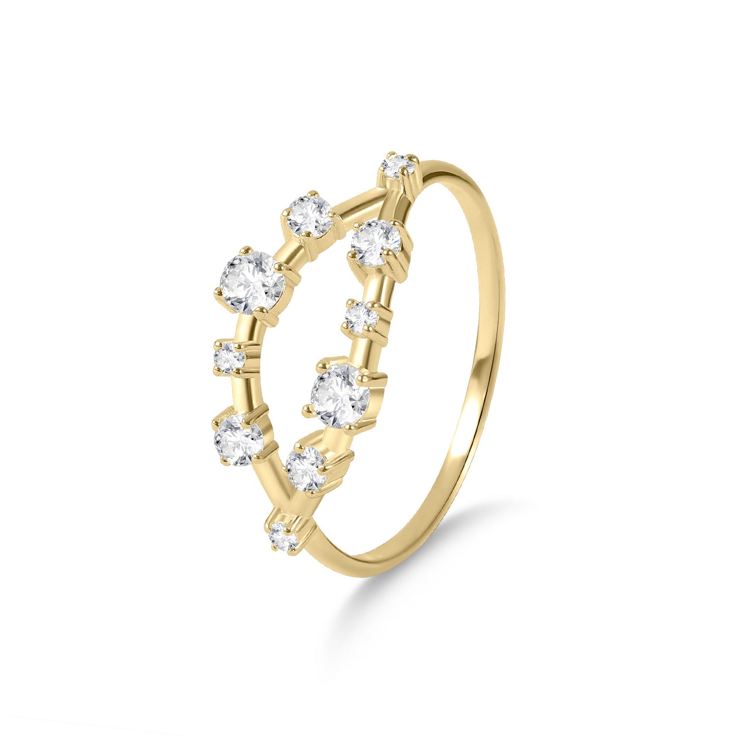 Golden Dawn Series s925Silver Inlaid Moissanite Ring Collection Fresh Style Stacking Set Rings Small Rings for Men and Women
