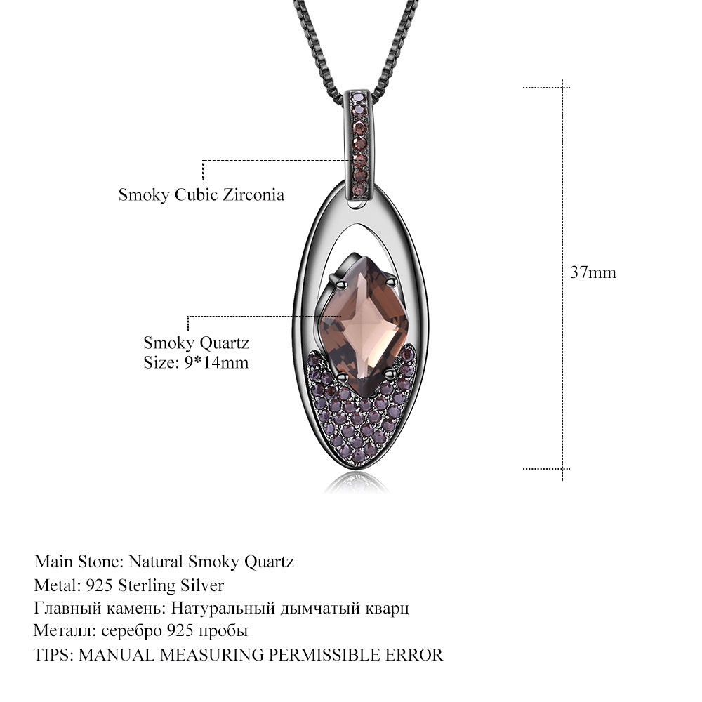 Italian Craft Original Designer Gemstone Necklace Jewelry925Silver Natural Gemstone Citrine Necklace Pendant