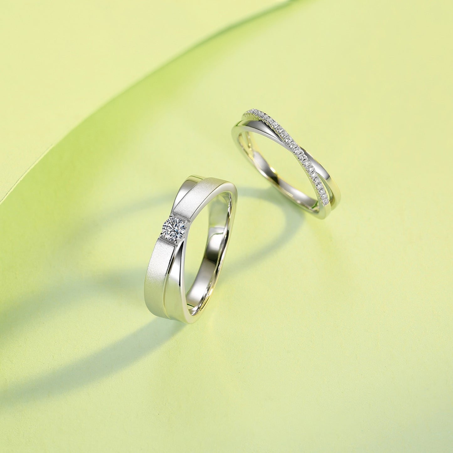 New Fashion Couple Couple Rings Moissanite Ring s925Sterling Silver Inlaid D Color Moissanite Ring Pairs