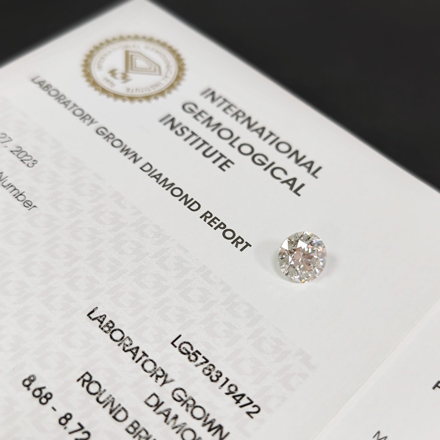2.52Carat Cultivated Diamond CVD/HPHT Loose Stone Diamond Ring Wedding Ring Earrings Necklace Ring IGI Lab-grown Diamond