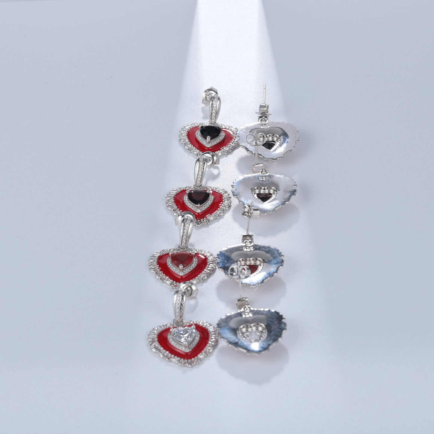 Designer Natural Garnet Earrings Heart-shaped Personalized Design s925Silver Color Gemstone Earrings
