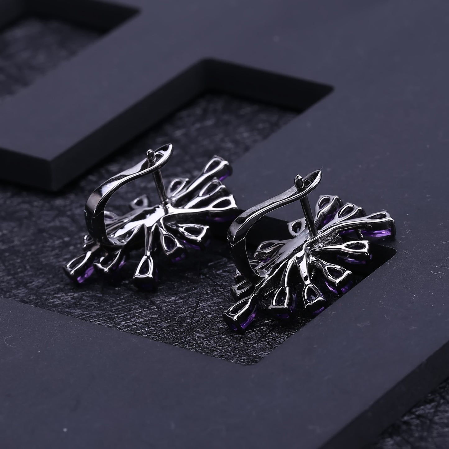 Designer Natural Amethyst Earrings Starry Sky Brilliance High-end Banquet Jewelry925Silver Earrings and Ear Studs