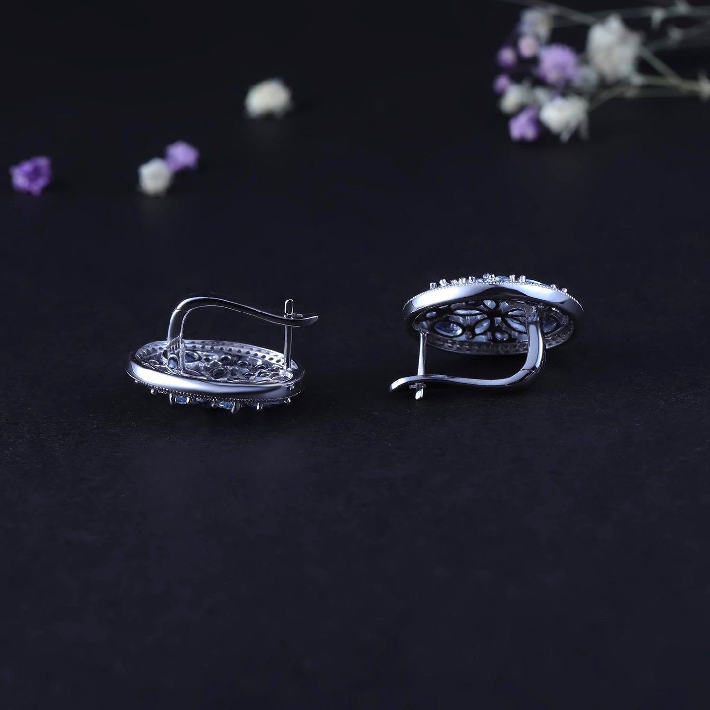 Natural Topaz Stud Earrings Earrings Luxurious and Sophisticated Sense of Personality s925Sterling Silver Natural Gemstone Earrings Eardrops
