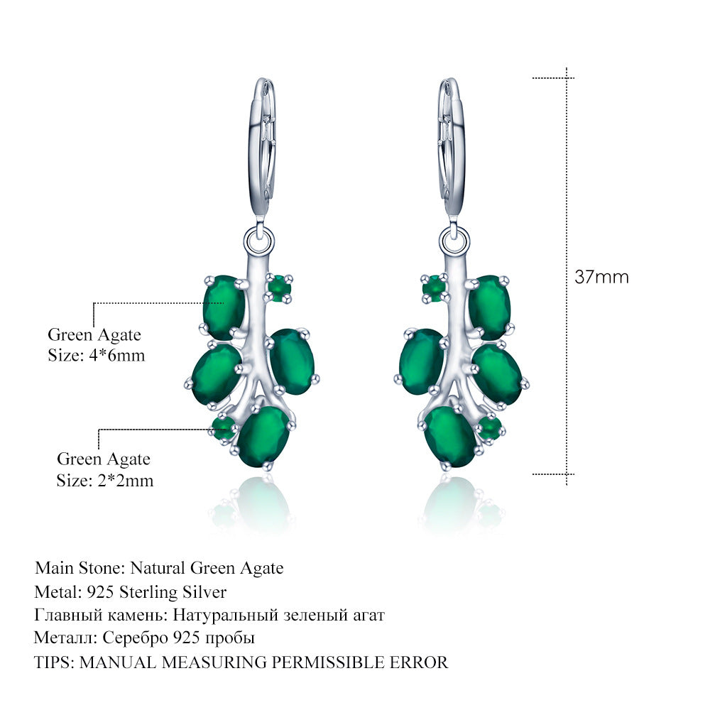 Natural Colored Gems Topaz Stud Earrings Fashion s925Sterling Silver Inlaid Sapphire Crystal Earrings Earrings New
